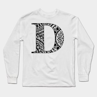 Mandala Letter D - Capital, word art Long Sleeve T-Shirt